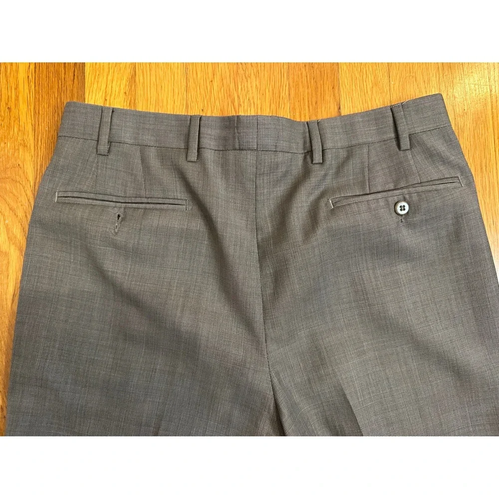 Zanella Nordstrom Todd Grey Wool Dress Pants Mens 33 Flat Front Made in Italy